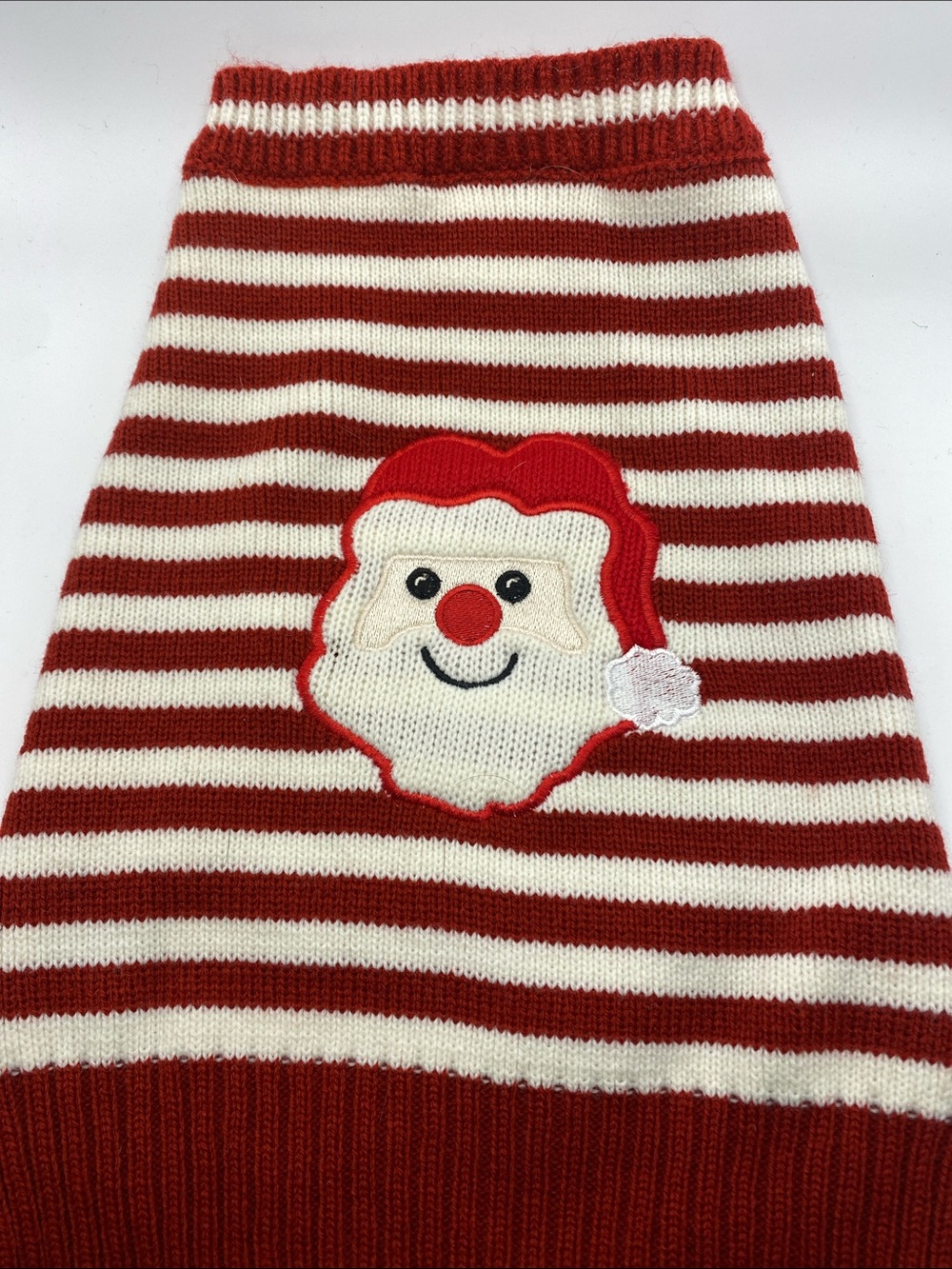 Red & White Striped Santa Dog Sweater